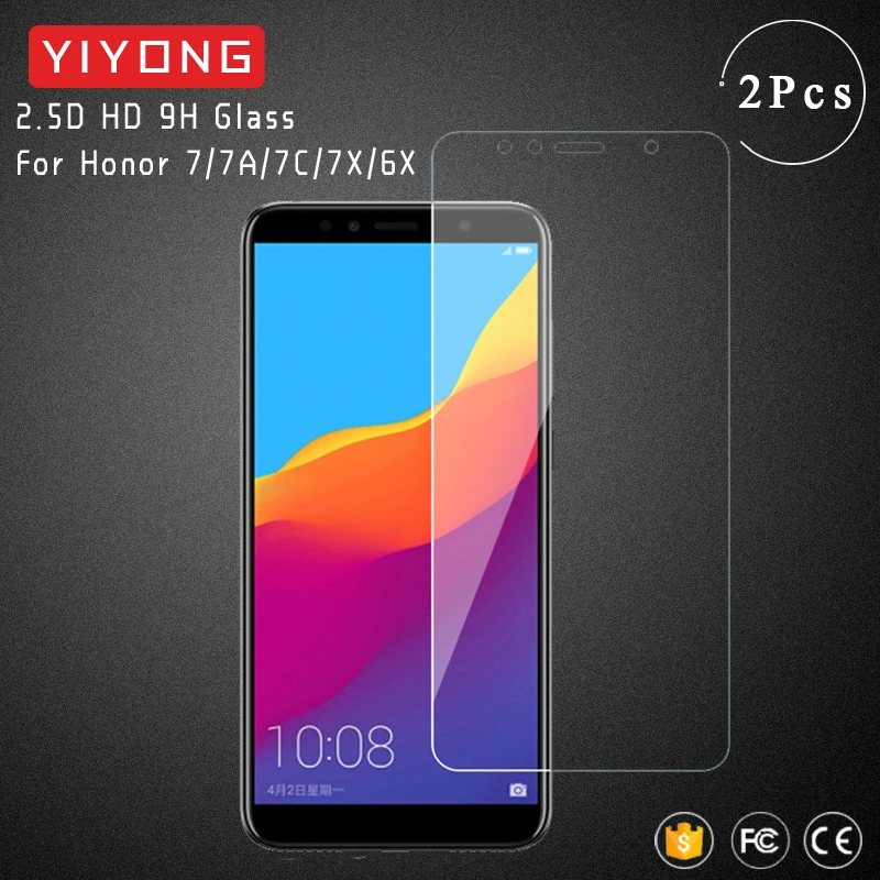 YIYONG закаленное стекло для Huawei Honor 7A 7C 7X 6X HD прозрачное Защита экрана Honor7 |