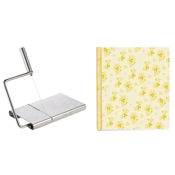 

1pcs Stainless Steel Cheese Slicer Butter Cake Cutting Cutter & 1 Roll Beeswax Food Wraps Reusable Beeswax Wraps