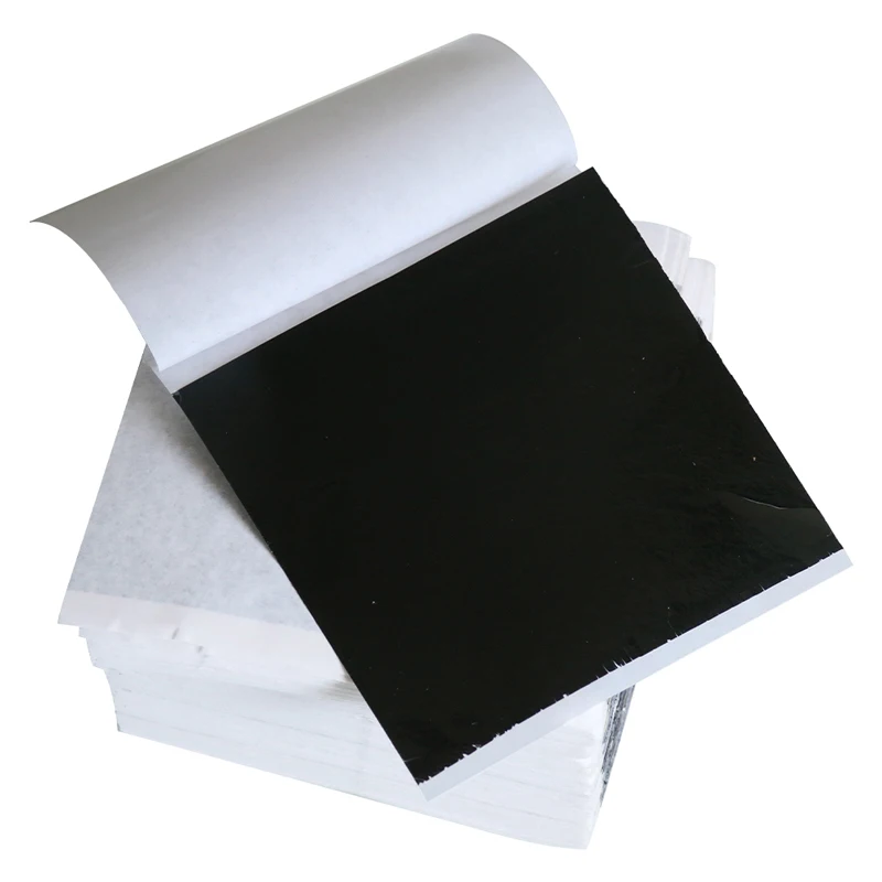 Имитация золотой фольги позолоченный лист бумаги листы 8X8,5 см черный для художественных ногтей и рождественские украшения мебель стены рисунок ремесла