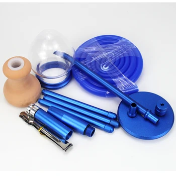 

New portable hookah Glass Shisha With Ceramic Hookah Bowl Metal Charcoal Tongs Silicone Smoking Water Pipe
