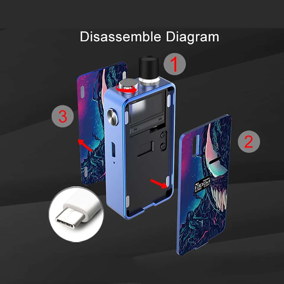 Electronic cigarette HUGO Vapor Kylin 30W Pod System Kit resin & Acrylic 1000mah battery 3.0ml vape kit VS Smoant Pasito kit (24)
