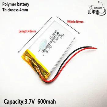 

(free shipping)Battery 043048 600mah lithium-ion polymer battery quality goods quality of CE FCC ROHS certification authority