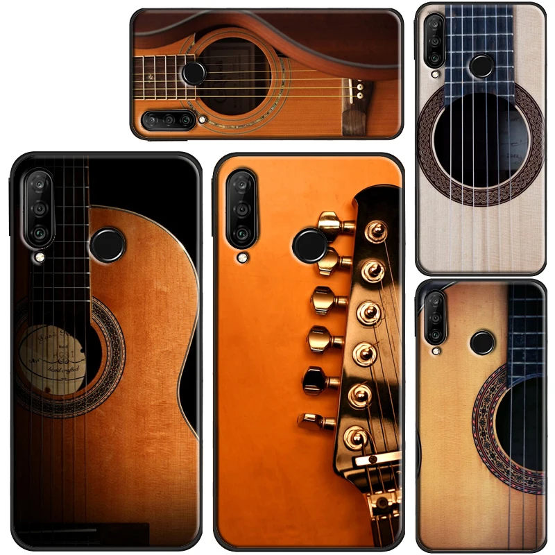 Classic Wood Guitar Phone Case For Huawei P30 P20 P40 Lite Pro P Smart 2019 Z Nova 5T Honor 50 10i 8X 9X Cover | Мобильные телефоны