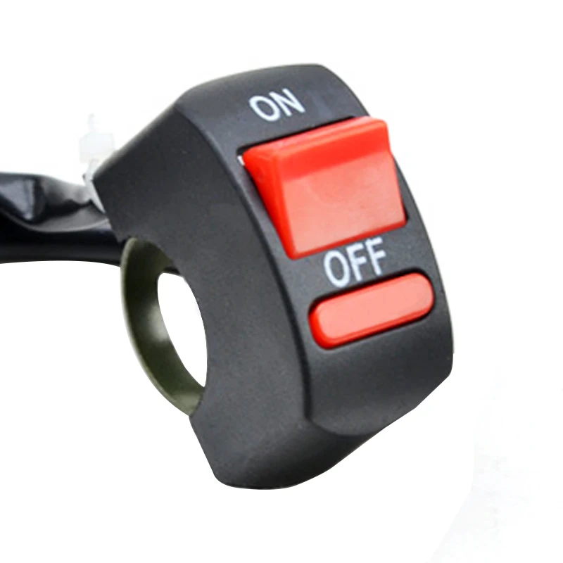 Universal Motorcycle Handlebar Flashing Switch Moto Light Switch ON OFF Button ATV Bike DC12V/10A Black Two Core Wire