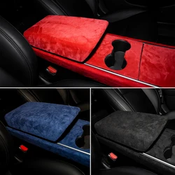 Heenv n – housse de protection pour boîte d'accoudoir de voiture, pour Tesla modèle 3, accessoires, couvercle Central, Tesla modèle Y trois, en daim, nouveau modèle 2021 