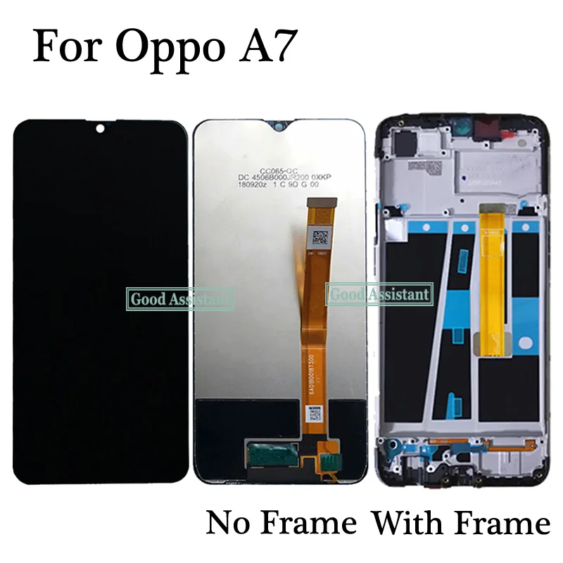Черный 6,2 дюймов для Oppo A7 AX7 ЖК-дисплей кодирующий преобразователь сенсорного экрана в сборе Замена с рамкой для Oppo A7N AX7N
