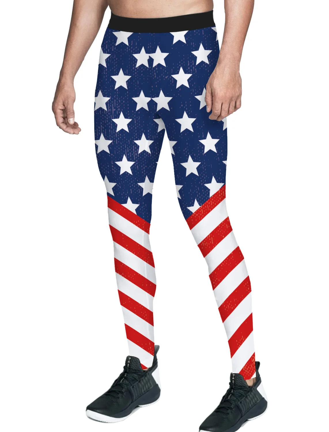 Independence Day Creative Design Of The American Flag Pattern Pants Men Leggings With Pockets Non See-Through Fashion Party Wear | Мужская
