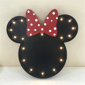 

Disney Cartoon LED Night Light Mickey Mouse Head Wall Lamp Baby Girl Children Bedroom Party Decoration Indoor Lighting Xmas Gift
