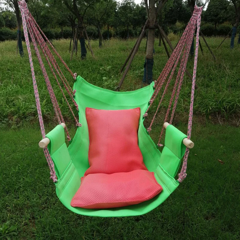 Кресло-гамак, подвесное веревочное кресло, кресло-качалка с 2 подушками для сада, для помещений, для улицы, модные качели-гамак