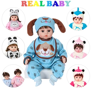 

18 Inch Crying Bebe Rebon Dolls Silicona Toddler Toys Silicone Full Dress Reborn Baby Doll Smart Laughing Dolls for Girls toys