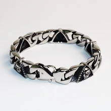 Мужской модный браслет с подвесками из нержавеющей стали, серебряная цепочка 16 мм, браслет высокого качества, ювелирные изделия ручной работы VB797