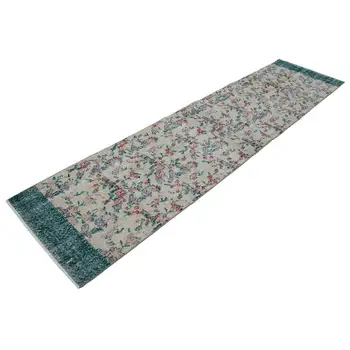 

72x297 Cm Beige Handmade Overdyed Runner Rug-2x10 Ft