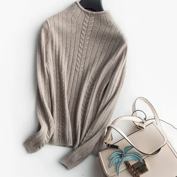 

Cashmere sweater female 100% cashmere pullover sweater O-neck slim solid color fashion bottoming shirt sweater warm thick ladies