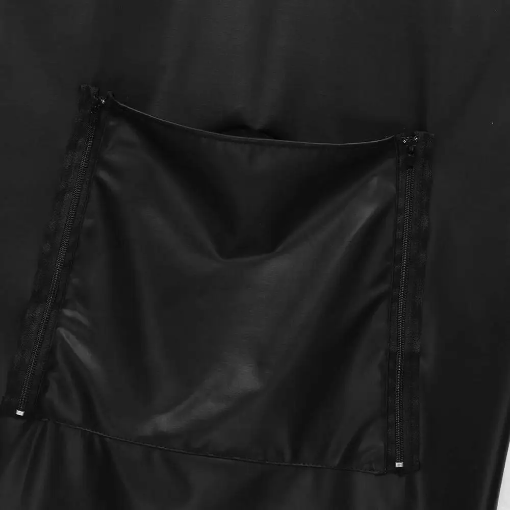 Wet Look открытая спина промежность отверстие бармен боди Фетиш Одежда Сексуальные Мужчины искусственная кожа Мясник косплей мужской фартук официанта сексуальный костюм