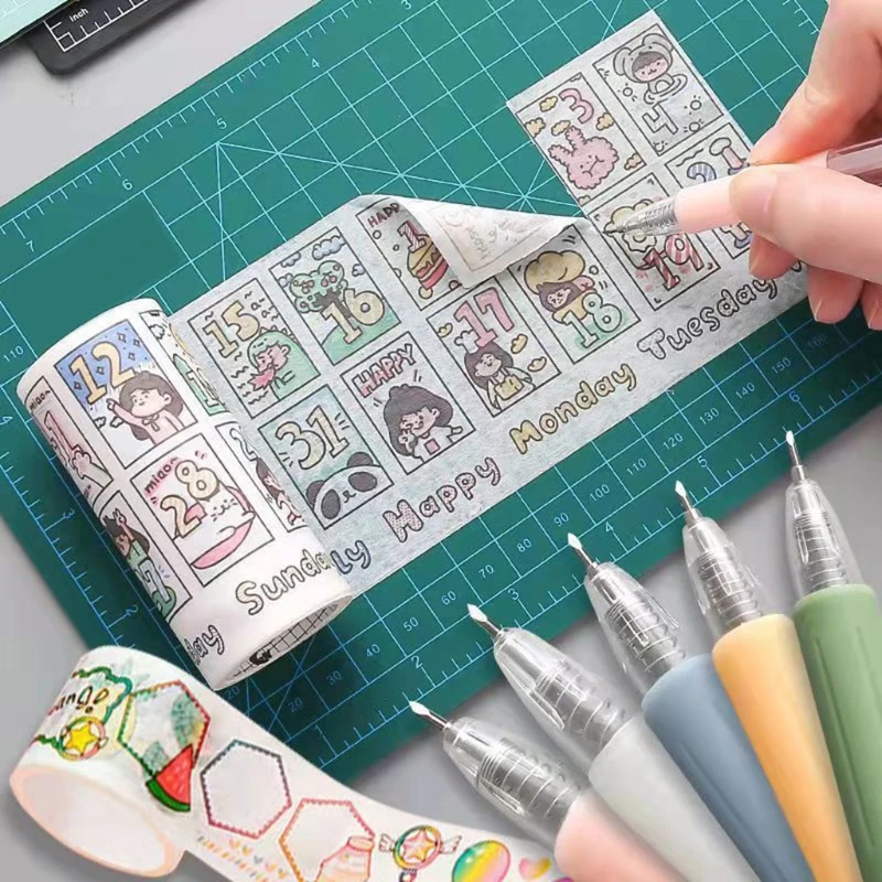 

Safety Paper Cutter Retractable Cutting Paper Pen Knife Fine Point Crafts Notebook Scrapbook Diary Album DIY Home Office