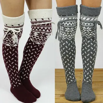 

Lady Over The Knee Super Sexy High Quality Corset Knit Thigh Highs Soft Stocking