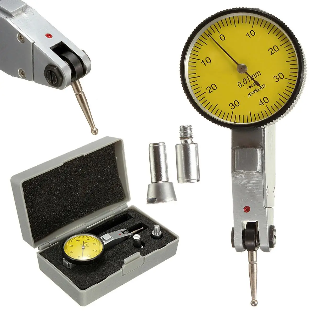 Мини 350 мм Магнитная подставка для цифрового циферблата тестовый индикатор гибкий держатель+ Фаулер желтый циферблат тестовый индикатор - Цвет: Цвет: желтый