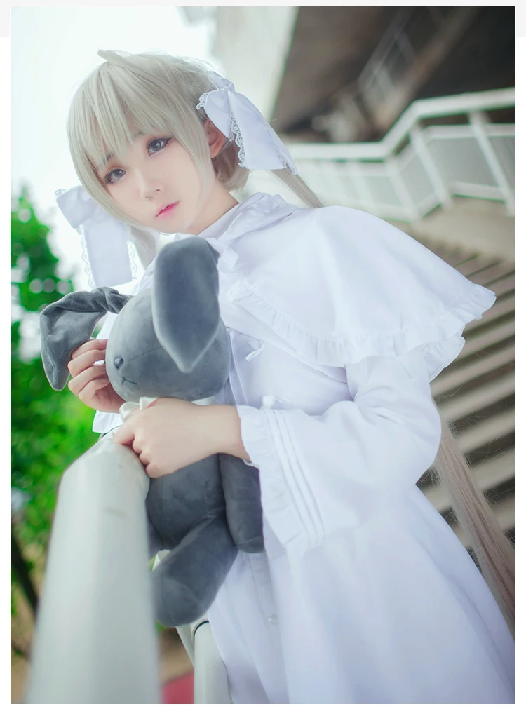 Yosuga No Sora Kasugano, костюм для косплея, белое кимоно, японская игра в одиночество, где мы меньше всего одни, платье с заячьими ушками