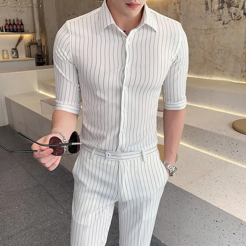Business Formal Shirts Men Suit Casual 