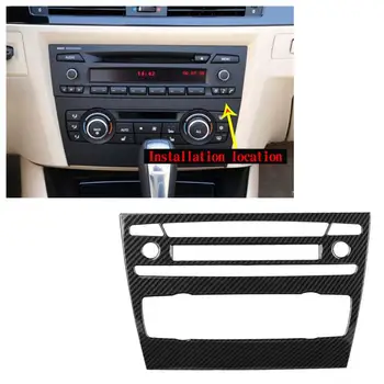 

ABS Carbon Fiber Color Center Control Volume Adjustment Frame Trim Fit for E90 3 Series 2 2005 2006 2007 2008 2009 2010-2012