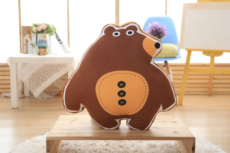 Милая подушка в виде медведя dong wu, Милая модель для домашних животных, 3D подушка для дивана с изображением собаки лисы кролика