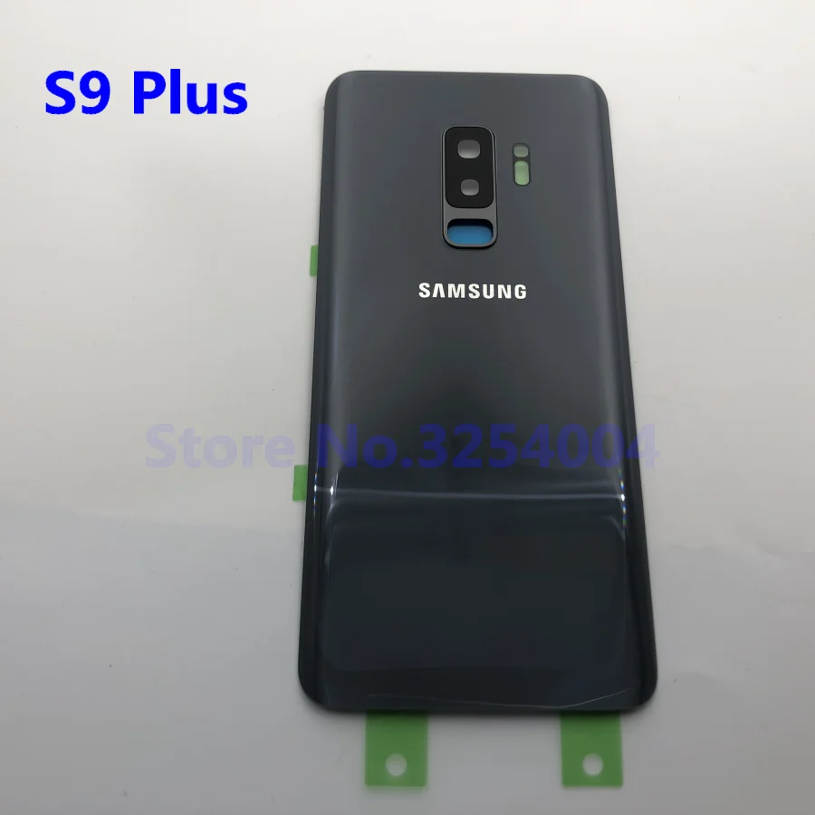 Чехол на заднюю батарейку для samsung Galaxy S9 Plus G965 G965F, SM-G965FBack, стекло, корпус, клейкая крышка+ рамка для объектива камеры - Цвет: S9 Plus  Gray