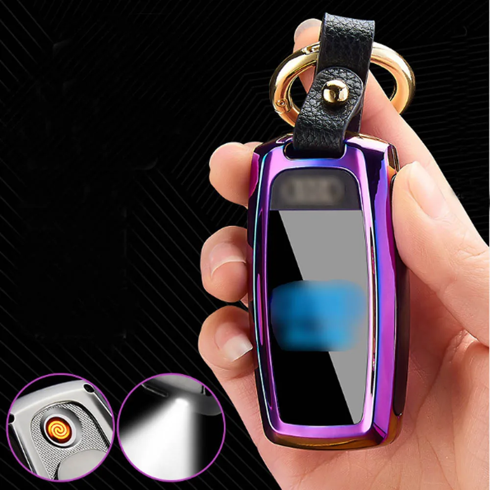 100 шт USB Зажигалка освещение светодиодный экран Ключ Пряжка
