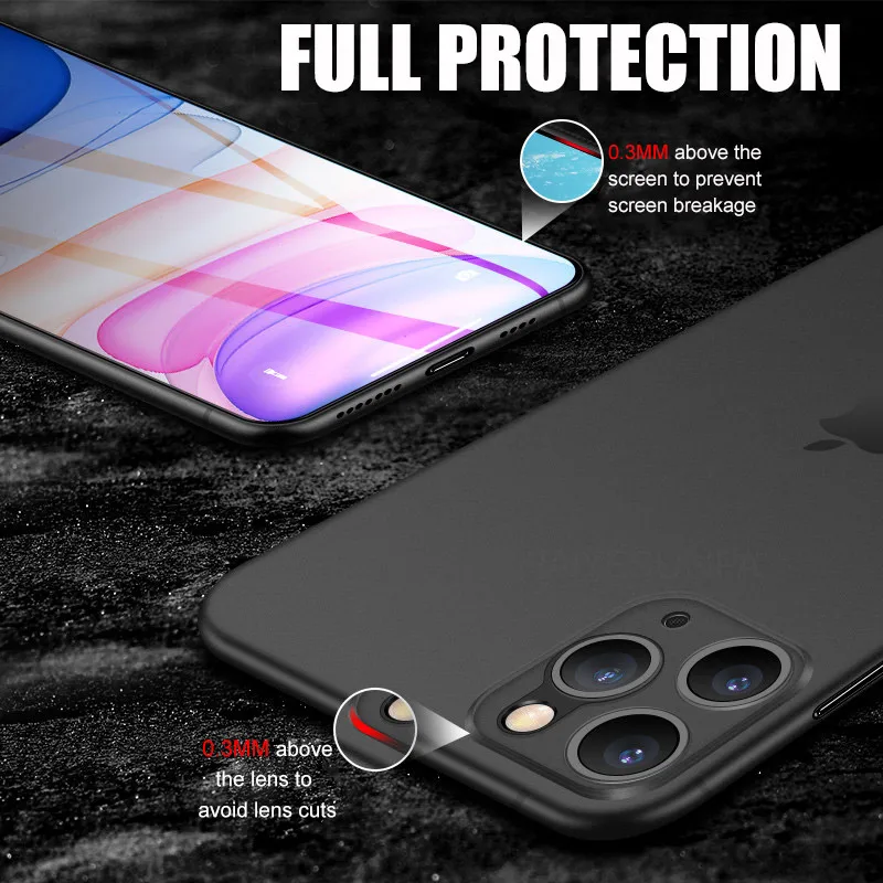 Роскошный противоударный ультра тонкий чехол для телефона для IPhone 11 Pro Max 6 6S 8 7 Plus чехол матовый чехол для IPhone 11 X XS XR Жесткий Чехол для ПК