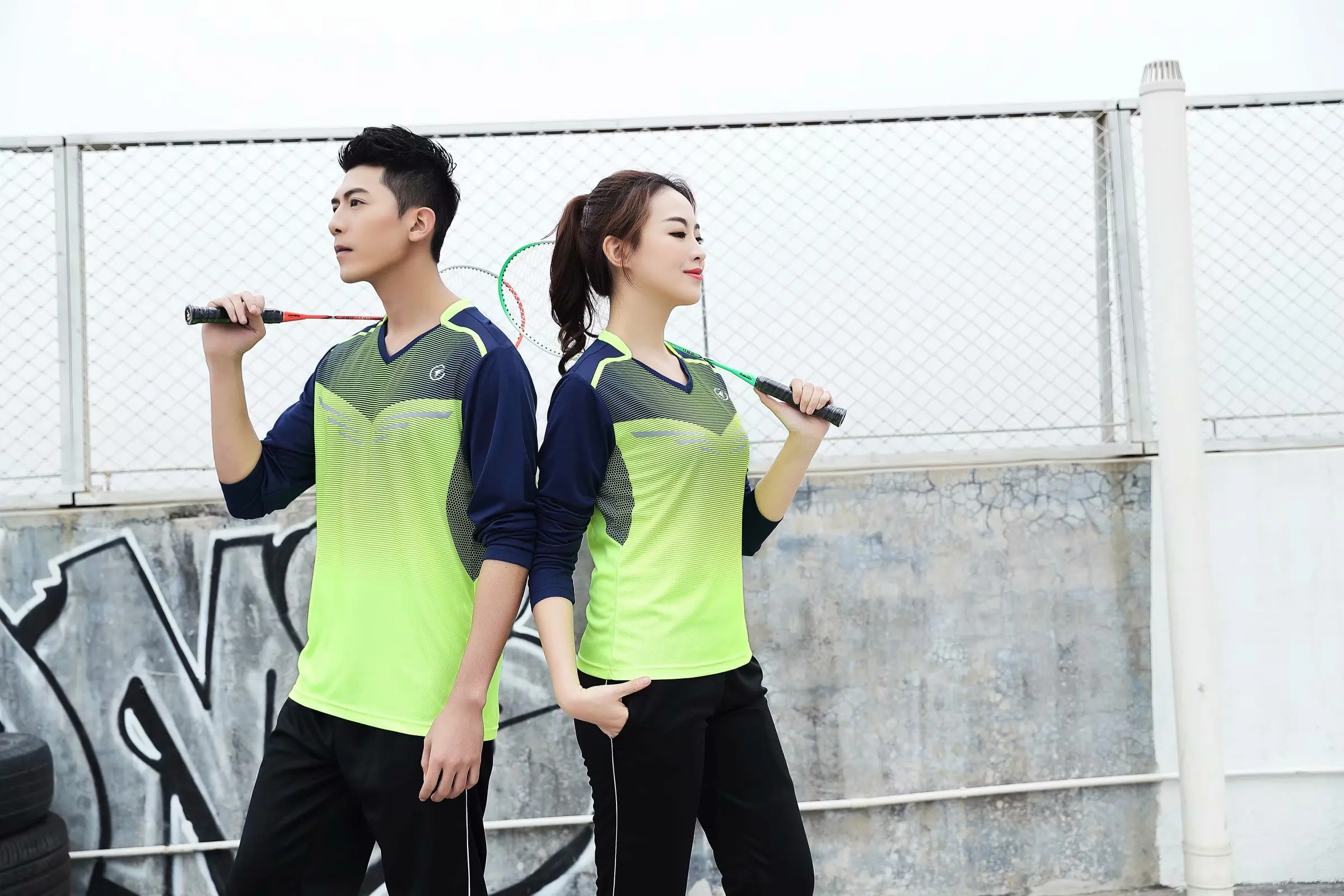 Long Sleeve Badminton Tennis Table Tennis Shirts for Women Men Sportswear Breathable Exercise Running long sleeve t shirt sports clothes