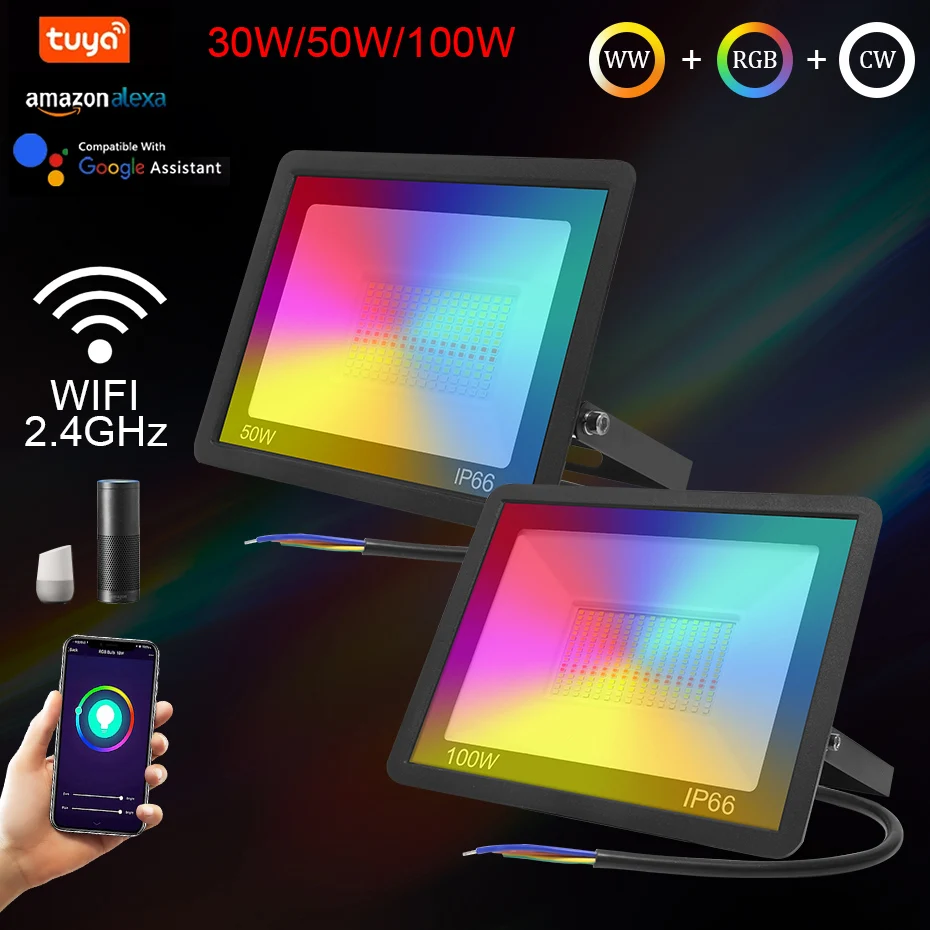 Светодиодный RGB-прожектор Tuya с Wi-Fi умный настенный светильник регулируемой