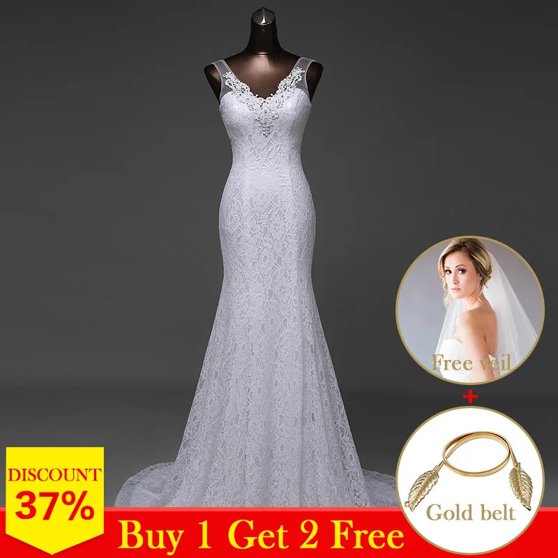 

2019 new beautiful lace flowers mermaid Wedding Dresses vestidos de noiva robe de mariage vestido de noiva Bridal gown