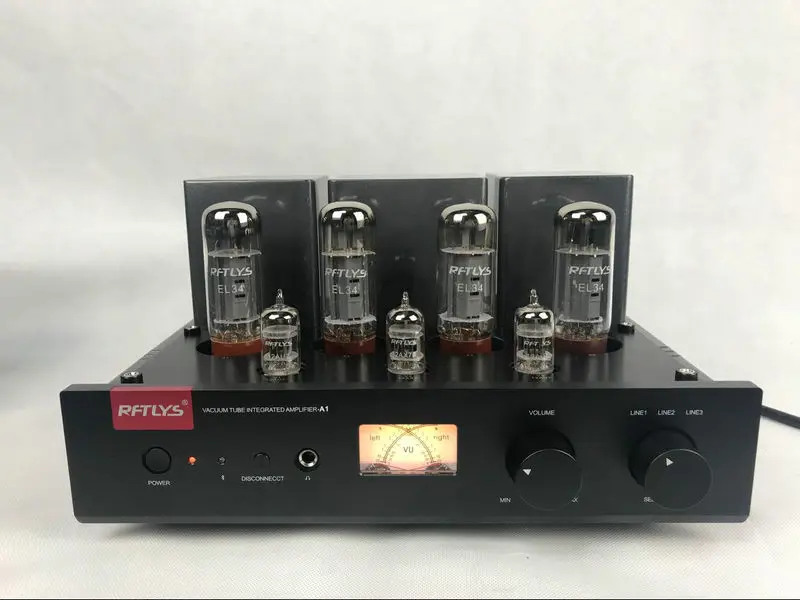 

Новинка 35 Вт * 2A1 EL34 нажимной трубчатый усилитель HIFI EXQUIS Amp С 12au7 & 12ax7 предусилителем Bluetooth