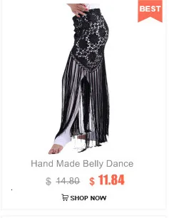 Women Belly Dance Clothing Accessories Teardrop Paillettes Fringe Wrap Elastic Base Tie-Dye Triangle Belts Coins Hip Scarf