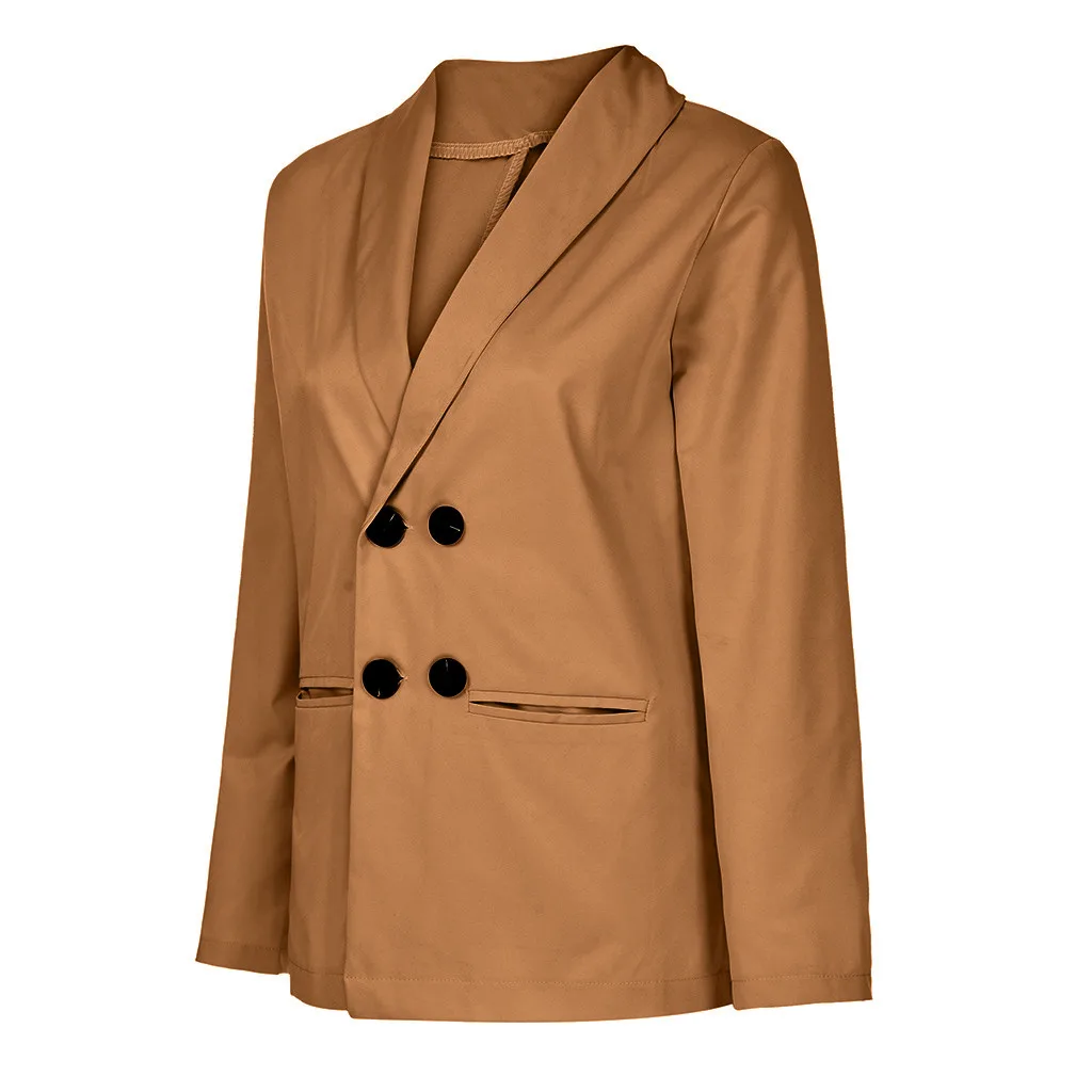 Женская верхняя одежда пальто жакеты модная женская однотонная куртка с отложным воротником пальто с длинными рукавами парка верхняя одежда пальто Топы F40