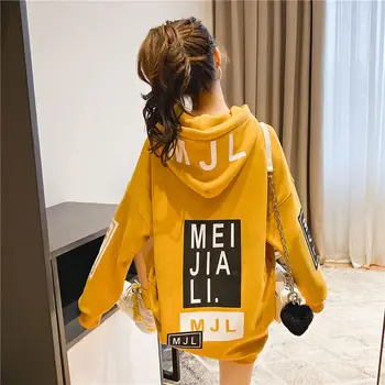 

Harajuku Lazy Streetwear Wind Sweatshirt Women Plus Velvet 2020 Autumn Winter New Letter Printing Tide Coat Oversized Hoodie