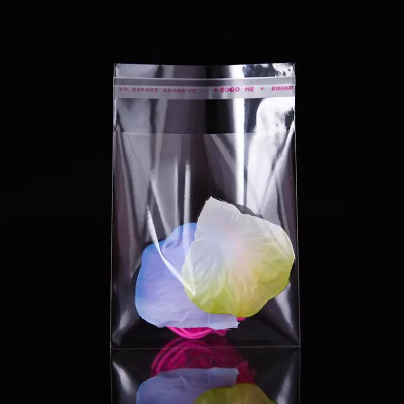 Прозрачный маленький самоклеящийся целлофановый пакет пластиковый из ОПП для