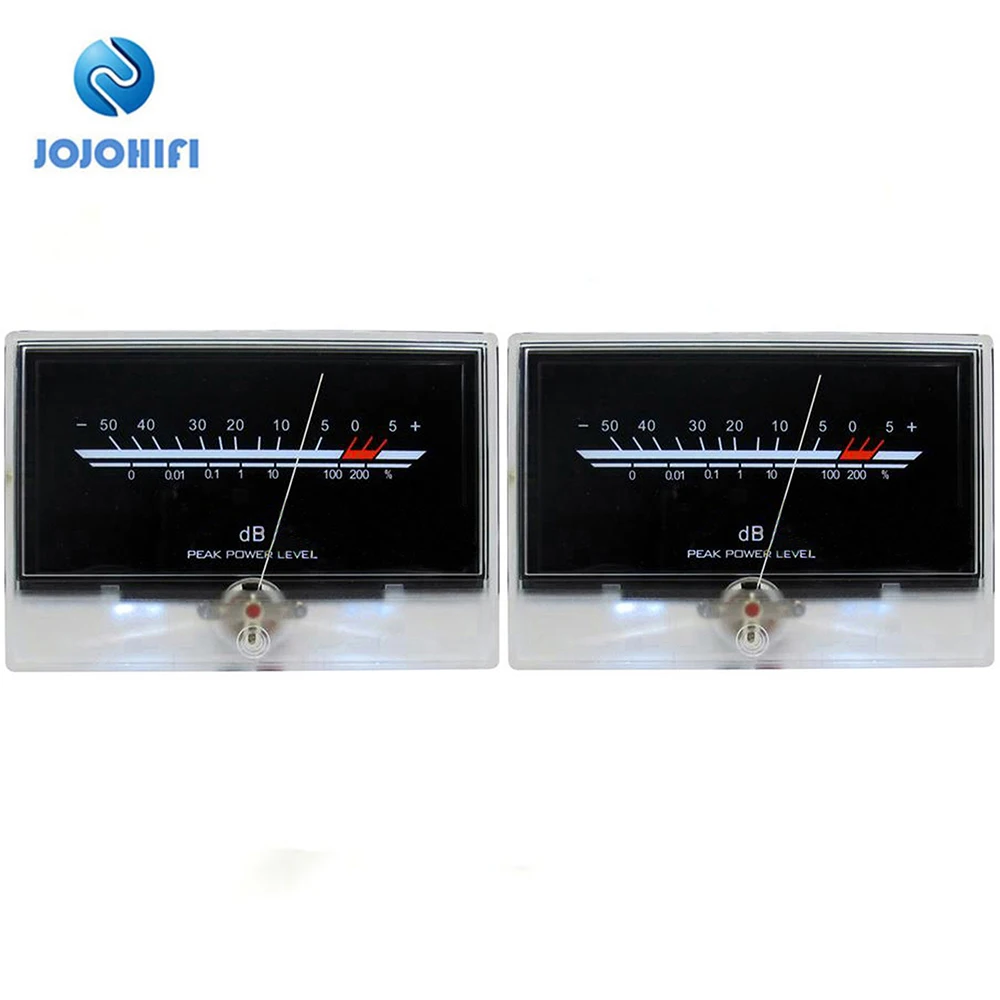 2pcs P-134 After Stage VU Meter Golden Voice Audio Level Power Discharge Flat Table Audio Level DB Headlight with Backlight
