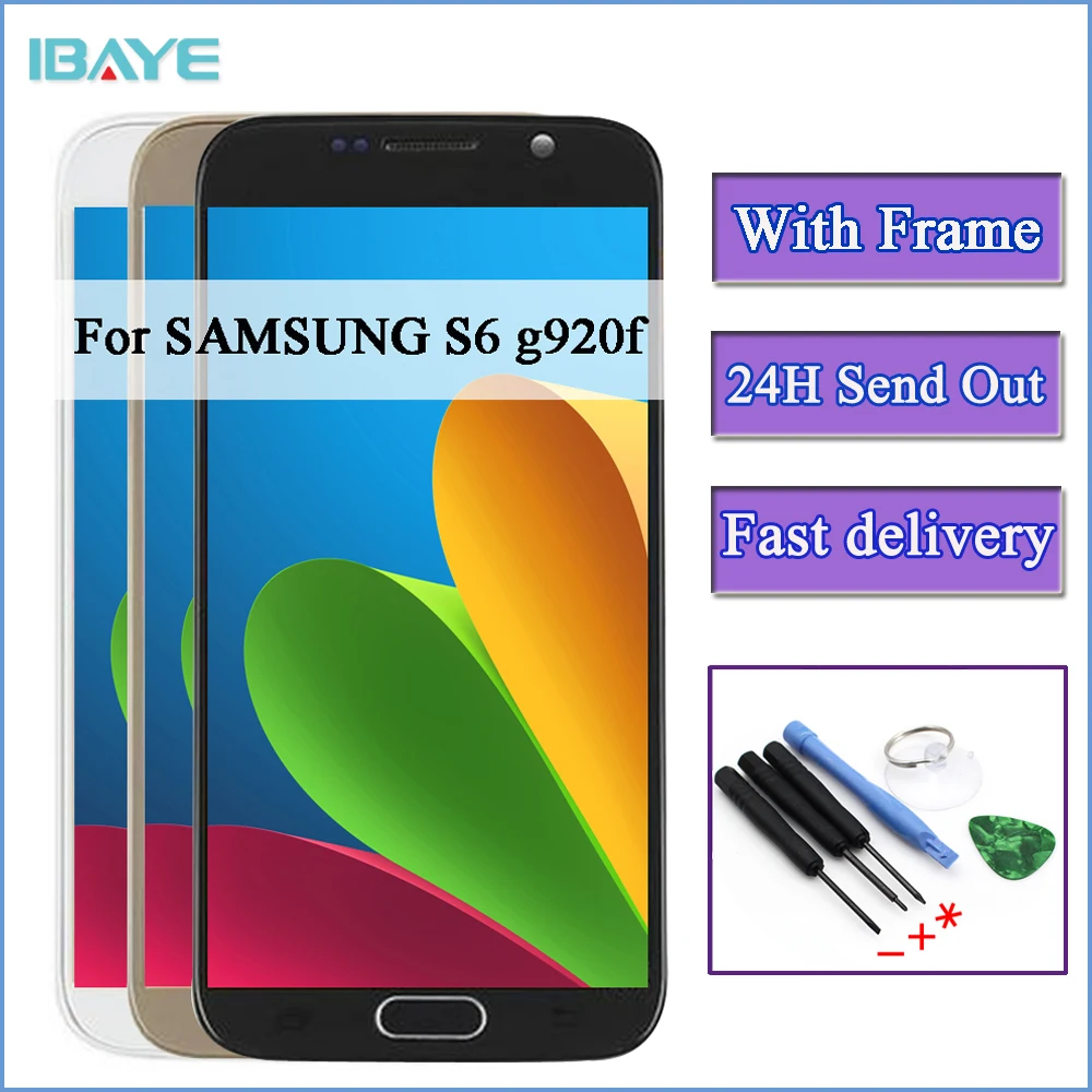 

G920f lcd For SAMSUNG GALAXY S6 LCD G920F G920 LCD Display Touch Screen Digitizer Replacement without Frame For Samsung s6 lcd