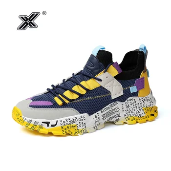 

Autumn Fashion Breathable Men Sneakers Low-up Rainbow Bottom Printed Men Casual Shoes Colorful Splicing Mens Designer Shoes 2020