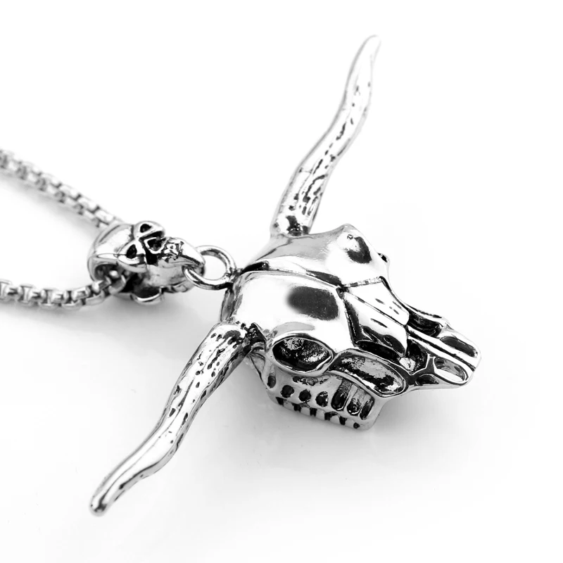 Baphomet перевернутая голова козла пентаграмма кулон ожерелье Baphomet LaVeyan LaVey сатанинские оккультные панк ожерелья для мужчин - Окраска металла: sheep skull