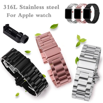 

Stainless Steel Strap for Apple watch band 38mm 42mm correa apple watch 5 44mm 40mm bracelet belt iWatch band 5 4 3 Accessories