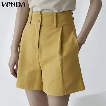 

Women'Shorts Casual Pockets Straight Zipper Office Lady Trousers VONDA 2020 Summer Women'Trousers Female Work Bottoms Plus Size
