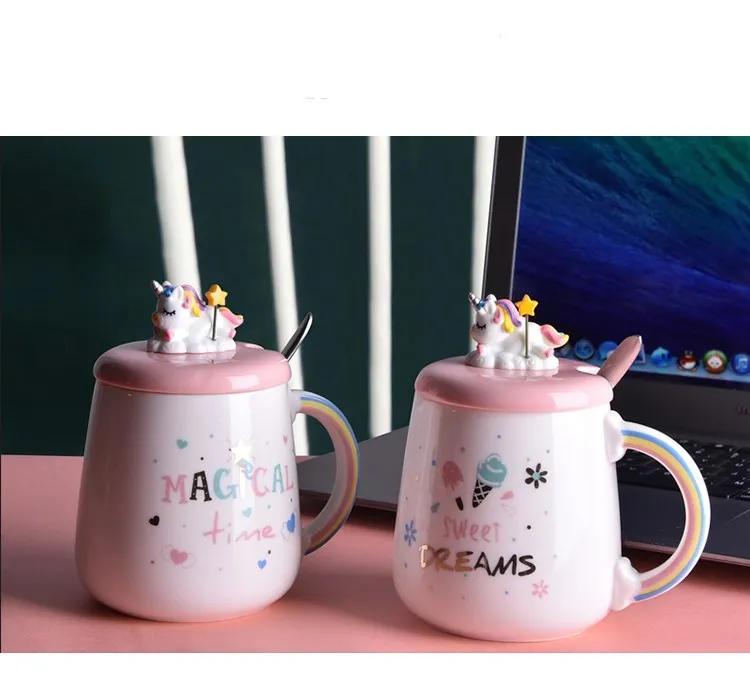 Китайская керамическая креативная кружка Единорог панда чайная чашка посуда для напитков молока кофе подарок для любимой, подруги Рождественский подарок