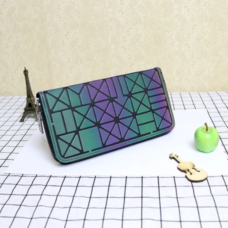 

New Laser Rhombus Wallet For Fashion Women Long Clutch Coin Purse Outdoor Travel Money Card Storage Organizer Bag Wallets