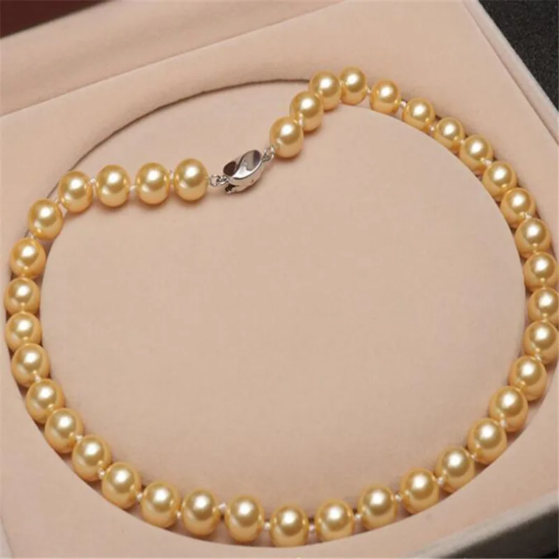 2021 New 10mm South Shell Pearl Necklace Round Beads Fashion Jewelry Natural Stone Magnet Clasp AAA Grade Wholesale Price | Украшения и