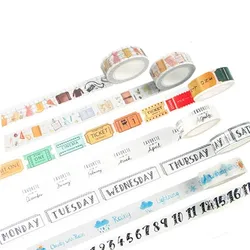 Étiquettes autocollantes en papier Washi, 1 pièce, bande adhésive décorative, Scrapbooking, masquage, papeterie artisanale, DIY bricolage 