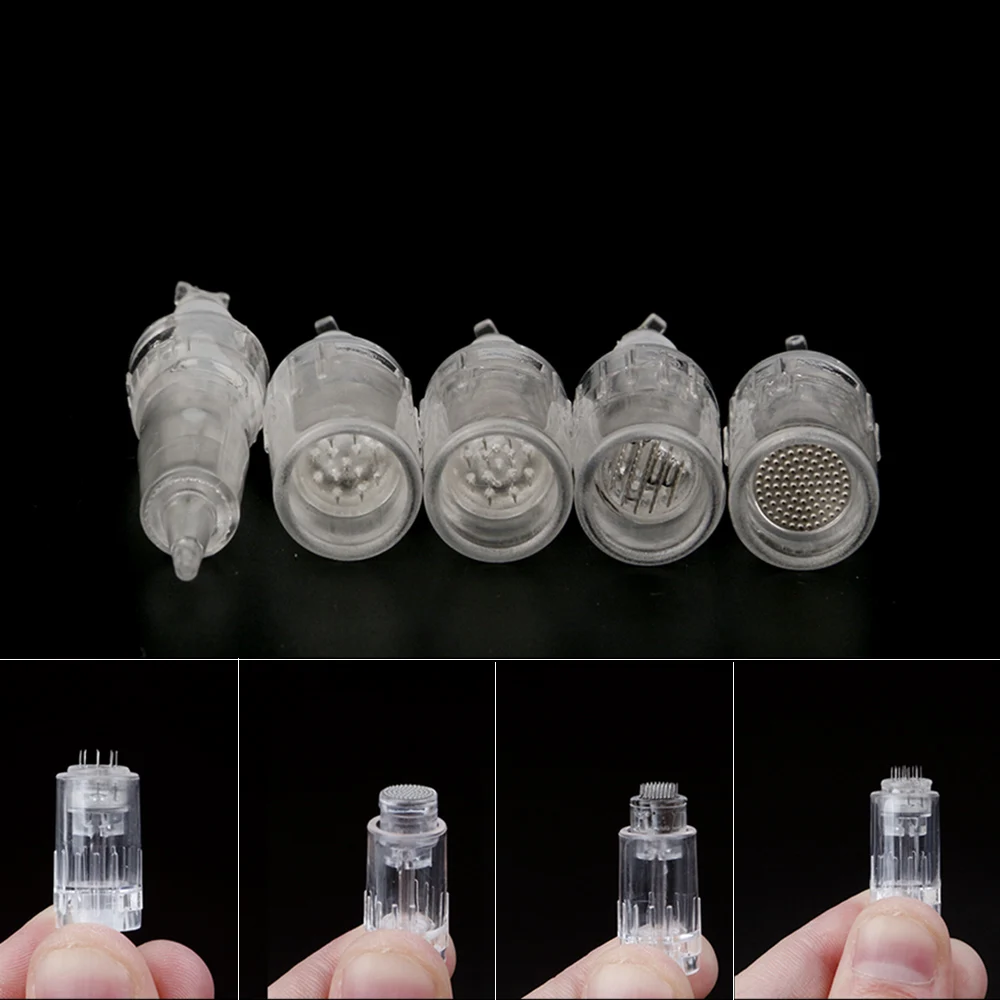 

30pcs 9 12 36 Pin Titanium Nano Bayonet Port Derma Pen Needle Cartridge Needle Tips for Electric Auto Microneedle Derma Pen Tips