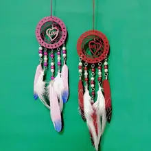 1 шт. Ловец снов Автомобильные украшения Ловец снов из перьев автомобильный кулон спальня деревянный декор