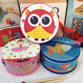 

Wooden Baby Cartoon Hand Double-sided Drum Puzzle Educational Toys Musical Educational Toy Instrument For KTV Party