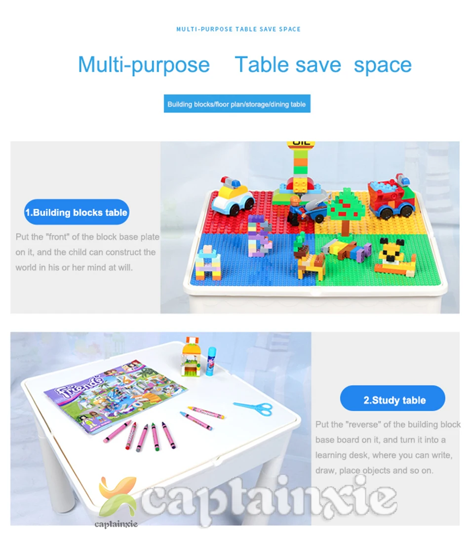 Детские Многофункциональные строительные блоки стол со стульями маленькие большие частицы Baseplate стол DIY Кирпичи игрушки для детского подарка